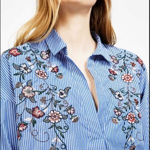 Embroidery stripped shirt